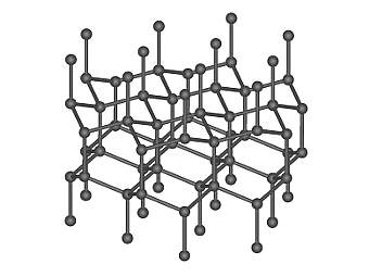 Компьютерная модель фрагмента кристаллической структуры лонсдейлита. Изображение пользователя Mstroeck с сайта wikipedia.org