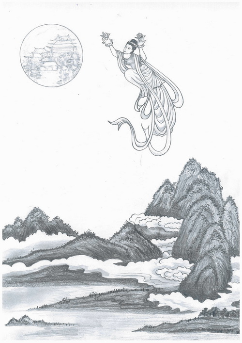 Лунная дева Чанъэ. Иллюстрация: Юэань Фан/Великая Эпоха