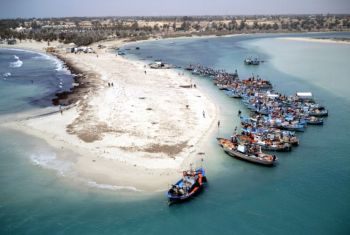 Пляж на острове Фламинго: однодневная поездка на пиратской лодке на о.Фламинго, и природный заповедник о. Джерба. Фото: (Tunisian National Tourist Office