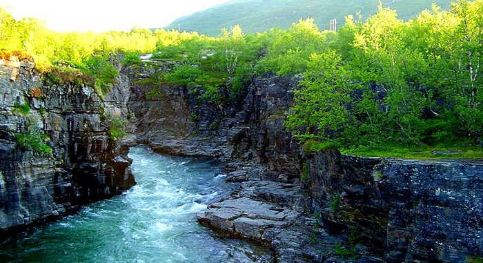 Каньон реки Абиску. Абиску — национальный парк (ландшафтный заповедник) возле населённого пункта Абиску на севере Швеции. фото: q8/commons.wikimedia.org