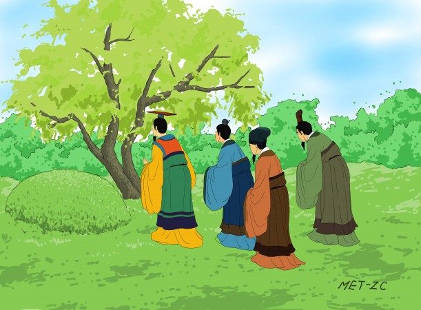 Китайский праздник Цинмин: история и традиции На следующий год правитель государства Цзинь посетил могилу Цзе. К своему удивлению он увидел, что обгоревшая большая ива была полна новых ветвей и зелёных листьев. Казалось, будто Цзе приветствовал и поощрял Чун Эра быть мудрым и справедливым правителем. Иллюстрация: Zhiching Chen/Epoch Times