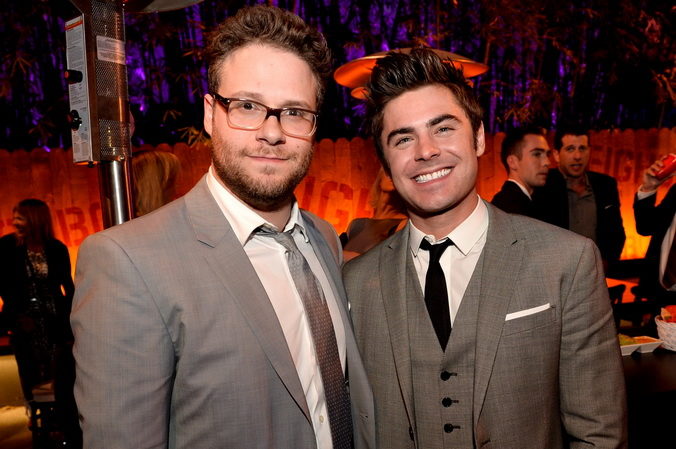 «Соседи. На тропе войны». Актёры Сет Роген и Зак Эфрон на премьере фильма «Соседи. На тропе войны» в Лос-Анджелесе, Калифорния. Фото: Kevin Winter/Getty Images | Epoch Times Россия