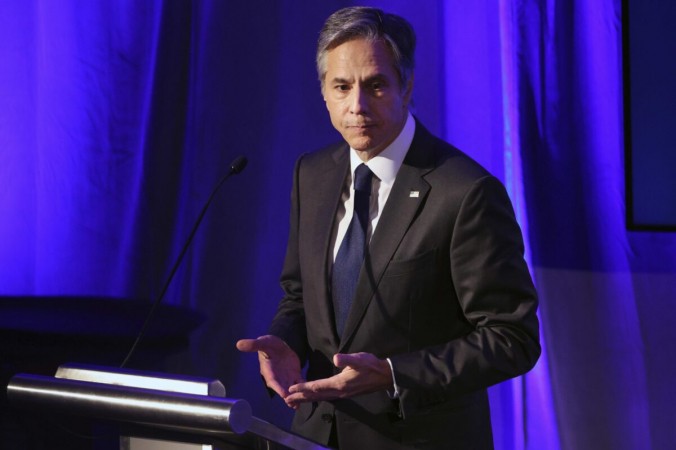 Госсекретарь США Энтони Блинкен выступает с речью на Глобальном саммите по новымтехнологиям в области искусственного интеллекта в Вашингтоне 13 июля 2021 г. (Kevin Dietsch/Getty Images) | Epoch Times Россия