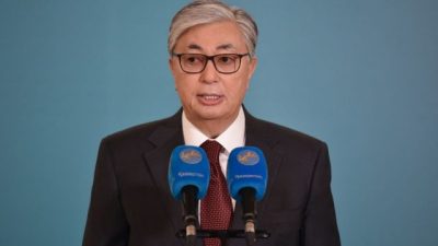 Президент Казахстана Касым-Жомарт Токаев. (VYACHESLAV OSELEDKO/AFP via Getty Images)