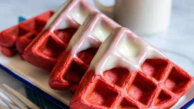 Вафли «Красный бархат»: красивые и вкусные