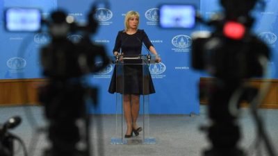 Официальный представитель МИД России Мария Захарова. (YURI KADOBNOV/AFP via Getty Image)