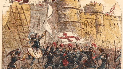 1429 г. — Жанна д’Арк ведёт воинов в битве за Тур. (Фото: Hulton Archive / Getty Images)