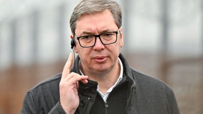 Фото. Президент Сербии Александр Вучич, 15 декабря 2022 года. (ATTILA KISBENEDEK/AFP via Getty Images)